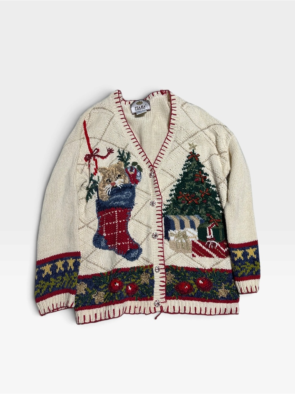 90s Christmas Cardigan medium